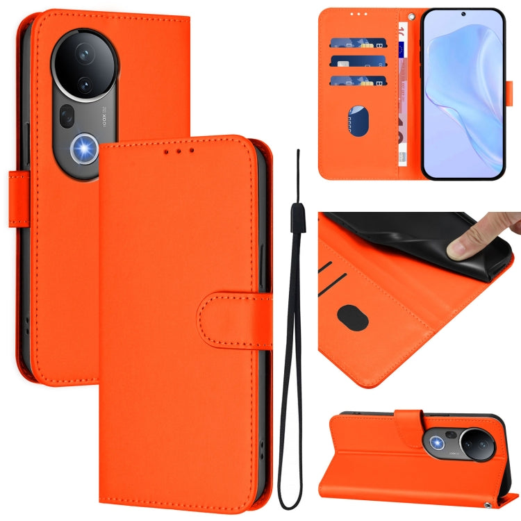 Skin Feel Solid Color Leather Phone Case with Lanyard, For vivo S20 Pro, For vivo Y300