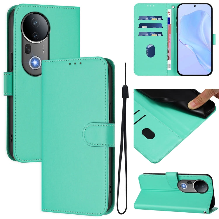 Skin Feel Solid Color Leather Phone Case with Lanyard, For vivo S20 Pro, For vivo Y300
