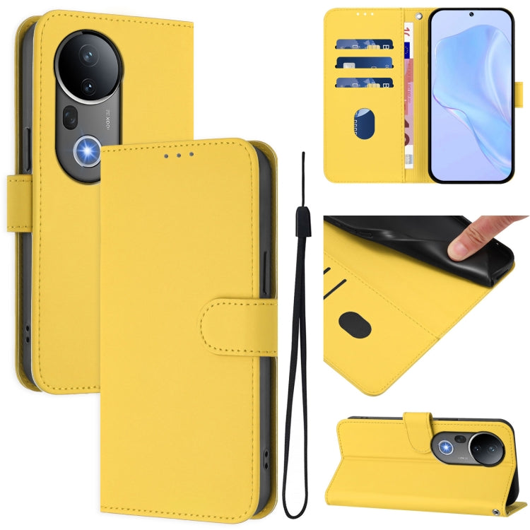 Skin Feel Solid Color Leather Phone Case with Lanyard, For vivo S20 Pro, For vivo Y300