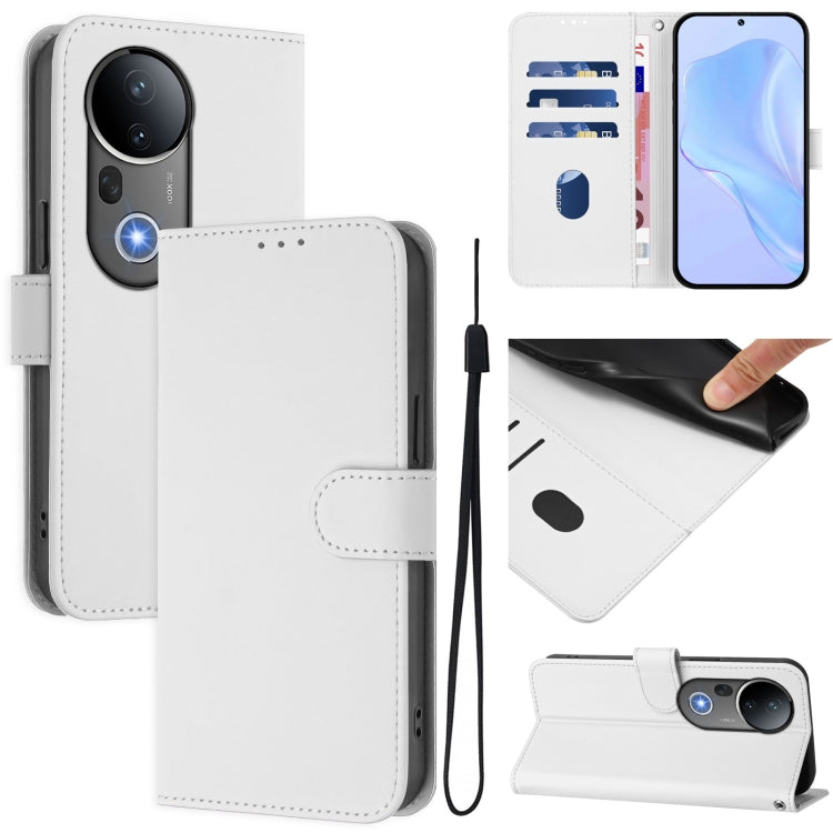 Skin Feel Solid Color Leather Phone Case with Lanyard, For vivo S20 Pro, For vivo Y300