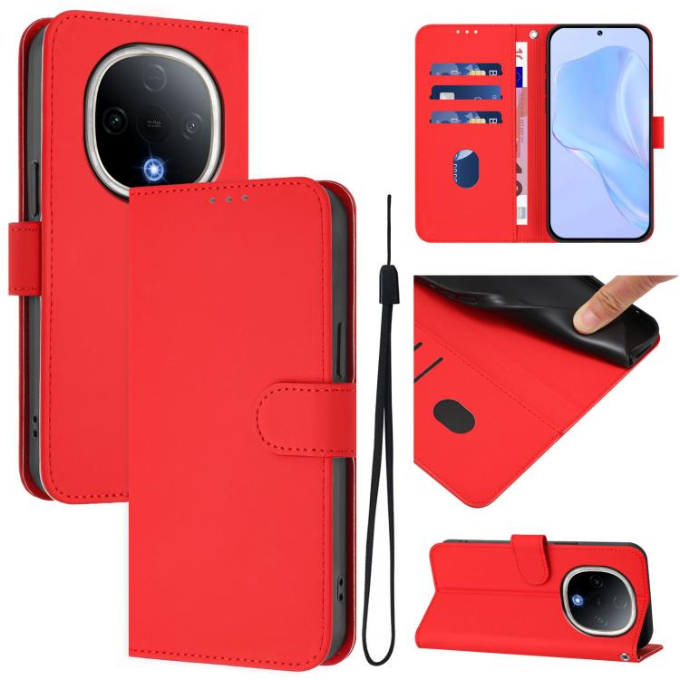 Skin Feel Solid Color Leather Phone Case with Lanyard, For vivo S20 Pro, For vivo Y300