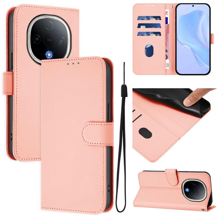 Skin Feel Solid Color Leather Phone Case with Lanyard, For vivo S20 Pro, For vivo Y300