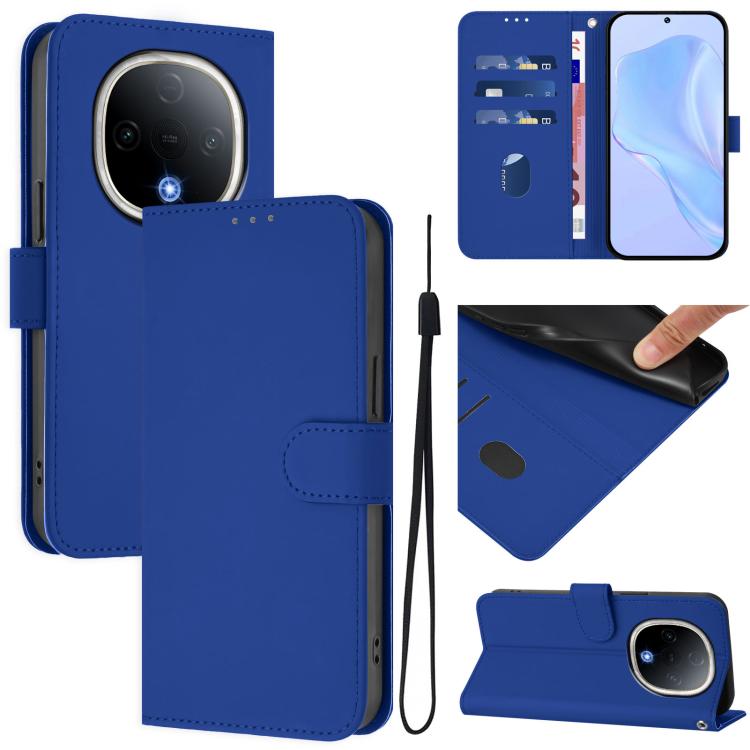Skin Feel Solid Color Leather Phone Case with Lanyard, For vivo S20 Pro, For vivo Y300
