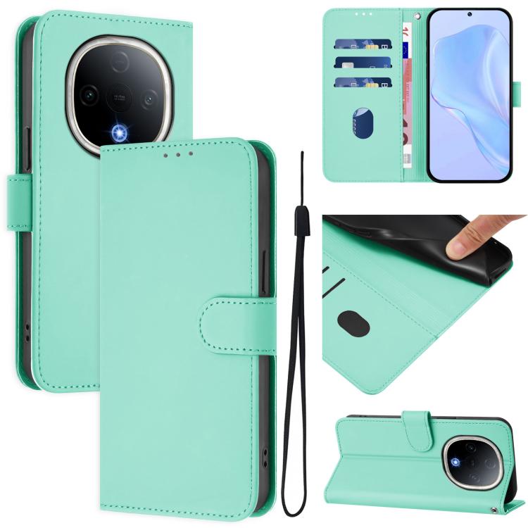 Skin Feel Solid Color Leather Phone Case with Lanyard, For vivo S20 Pro, For vivo Y300