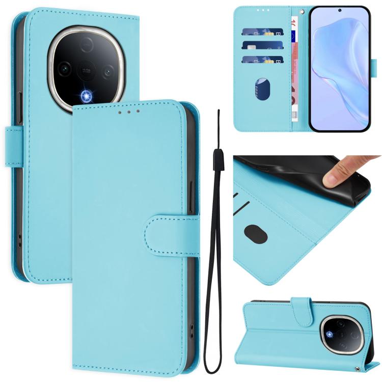 Skin Feel Solid Color Leather Phone Case with Lanyard, For vivo S20 Pro, For vivo Y300