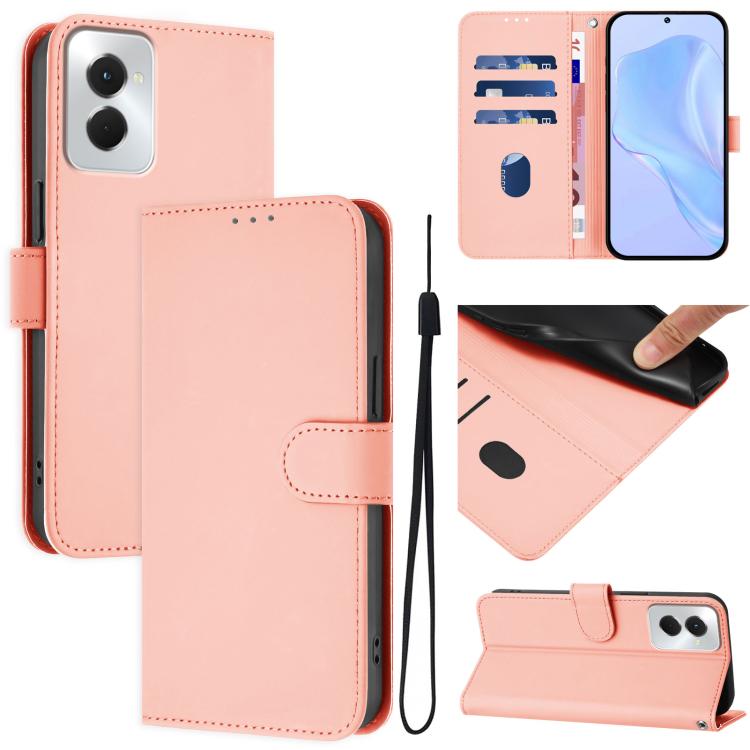 Skin Feel Solid Color Leather Phone Case with Lanyard, For vivo Y29S 5G / Y04 4G Global, For vivo Y29 4G Global