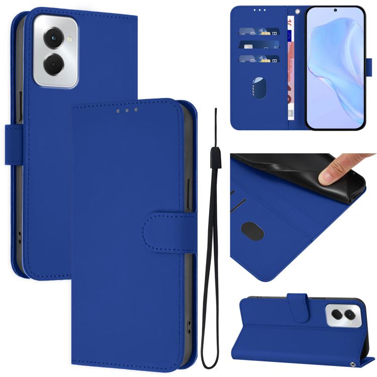 Skin Feel Solid Color Leather Phone Case with Lanyard, For vivo Y29S 5G / Y04 4G Global, For vivo Y29 4G Global