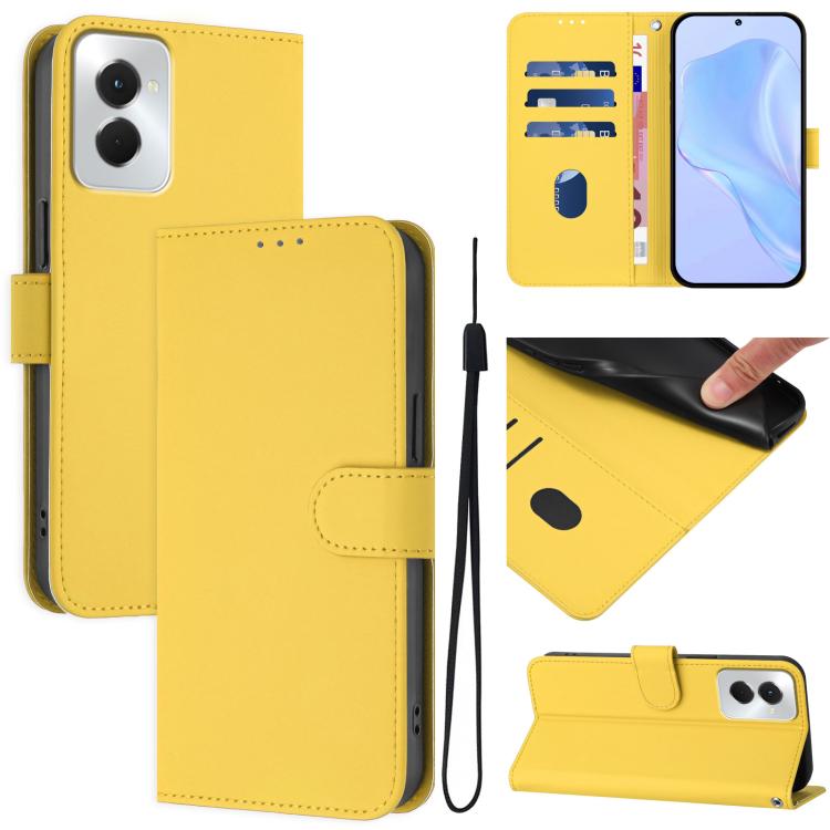 Skin Feel Solid Color Leather Phone Case with Lanyard, For vivo Y29S 5G / Y04 4G Global, For vivo Y29 4G Global