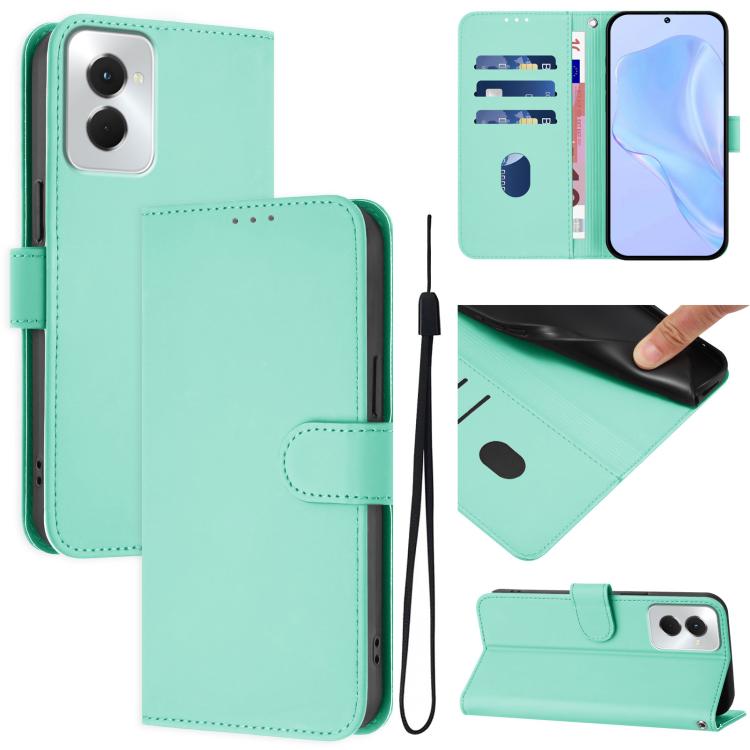Skin Feel Solid Color Leather Phone Case with Lanyard, For vivo Y29S 5G / Y04 4G Global, For vivo Y29 4G Global