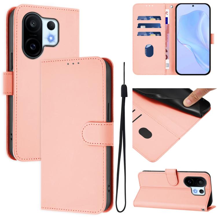 Skin Feel Solid Color Leather Phone Case with Lanyard, For vivo S30 Pro mini, For vivo S30