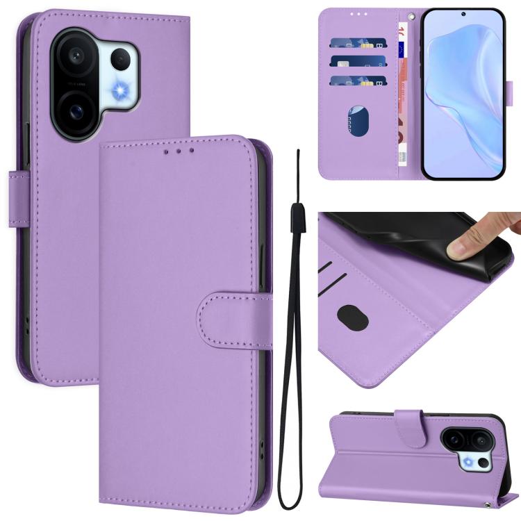 Skin Feel Solid Color Leather Phone Case with Lanyard, For vivo S30 Pro mini, For vivo S30
