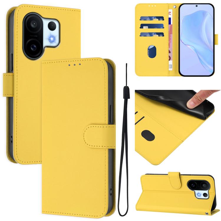 Skin Feel Solid Color Leather Phone Case with Lanyard, For vivo S30 Pro mini, For vivo S30