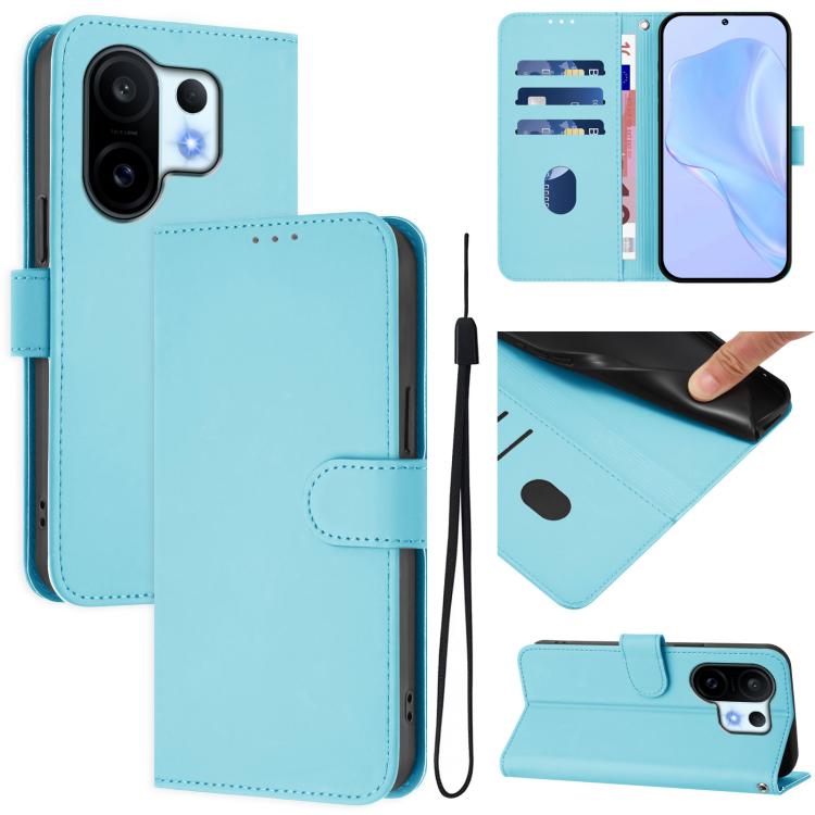 Skin Feel Solid Color Leather Phone Case with Lanyard, For vivo S30 Pro mini, For vivo S30