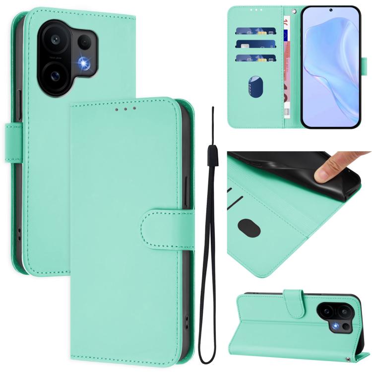 Skin Feel Solid Color Leather Phone Case with Lanyard, For vivo S30 Pro mini, For vivo S30
