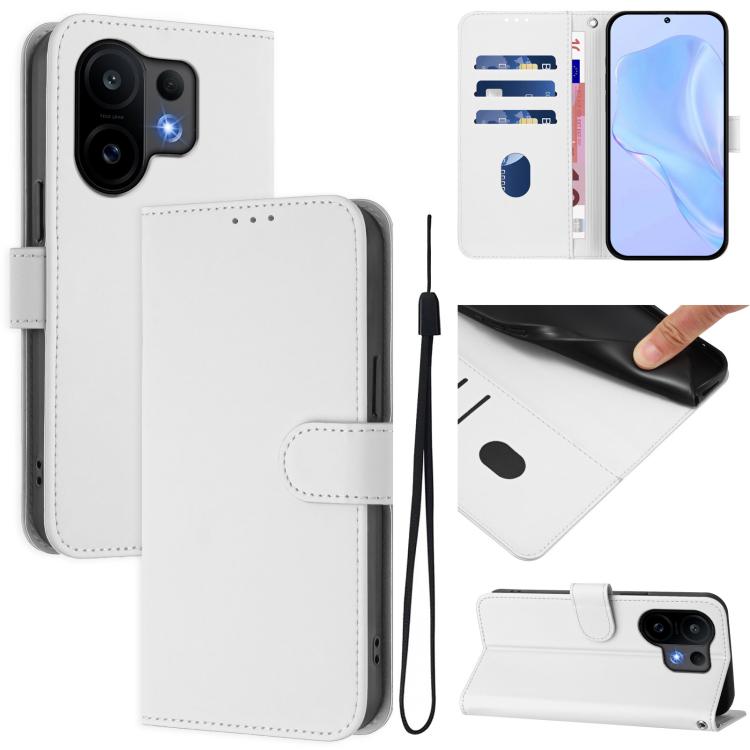 Skin Feel Solid Color Leather Phone Case with Lanyard, For vivo S30 Pro mini, For vivo S30