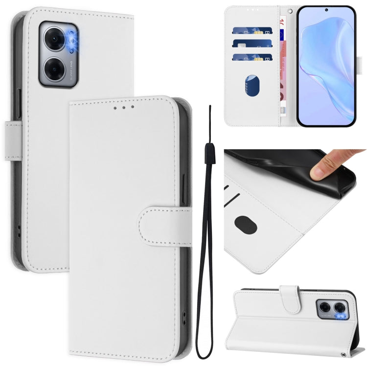 Skin Feel Solid Color Leather Phone Case with Lanyard, For Redmi 12C / 11A, For Redmi 10 5G / Note 11E 5G