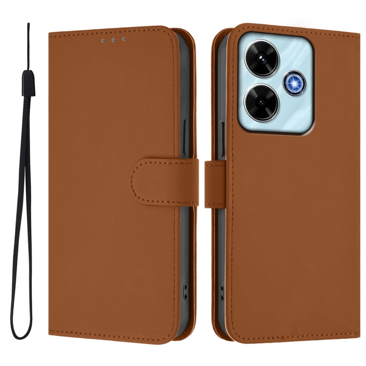 Skin Feel Solid Color Leather Phone Case with Lanyard, For Redmi 13 4G Global / 13 5G Global, For Redmi A3 4G Global / A3X 4G