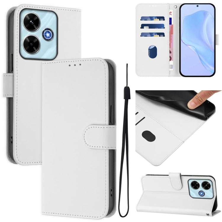 Skin Feel Solid Color Leather Phone Case with Lanyard, For Redmi 13 4G Global / 13 5G Global, For Redmi A3 4G Global / A3X 4G