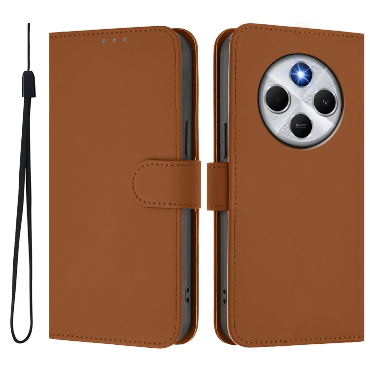 Skin Feel Solid Color Leather Phone Case with Lanyard, For Redmi 14C 4G, For Redmi K70 Ultra Global