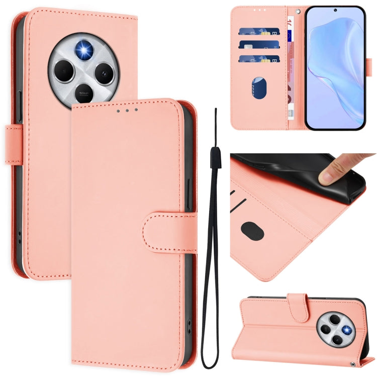 Skin Feel Solid Color Leather Phone Case with Lanyard, For Redmi 14C 4G, For Redmi K70 Ultra Global