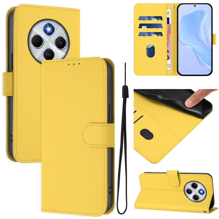 Skin Feel Solid Color Leather Phone Case with Lanyard, For Redmi 14C 4G, For Redmi K70 Ultra Global