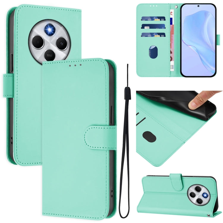 Skin Feel Solid Color Leather Phone Case with Lanyard, For Redmi 14C 4G, For Redmi K70 Ultra Global