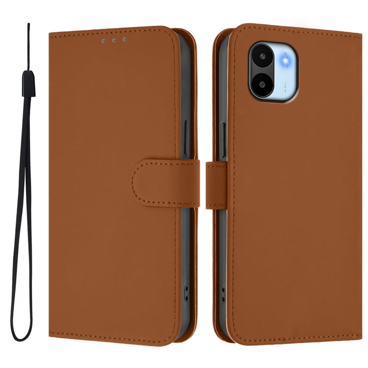 Skin Feel Solid Color Leather Phone Case with Lanyard, For Redmi A1 4G Global / A2 4G, For Redmi Note 12 Explorer