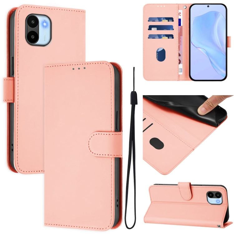 Skin Feel Solid Color Leather Phone Case with Lanyard, For Redmi A1 4G Global / A2 4G, For Redmi Note 12 Explorer