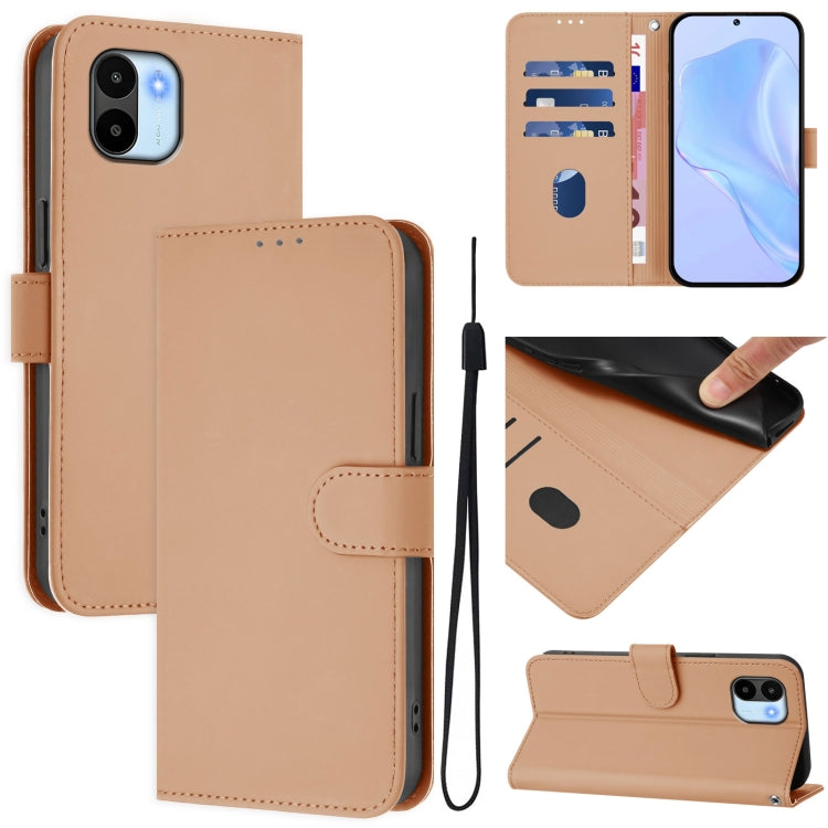 Skin Feel Solid Color Leather Phone Case with Lanyard, For Redmi A1 4G Global / A2 4G, For Redmi Note 12 Explorer