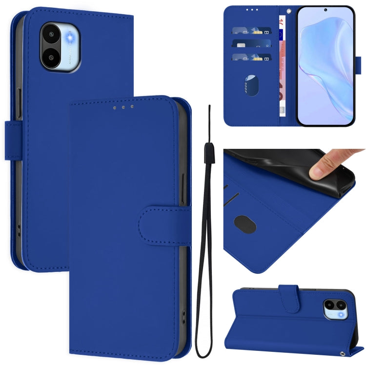 Skin Feel Solid Color Leather Phone Case with Lanyard, For Redmi A1 4G Global / A2 4G, For Redmi Note 12 Explorer
