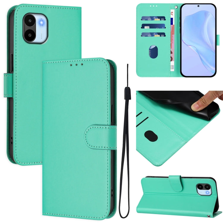 Skin Feel Solid Color Leather Phone Case with Lanyard, For Redmi A1 4G Global / A2 4G, For Redmi Note 12 Explorer