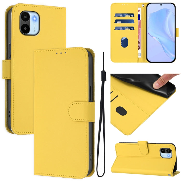 Skin Feel Solid Color Leather Phone Case with Lanyard, For Redmi A1 4G Global / A2 4G, For Redmi Note 12 Explorer