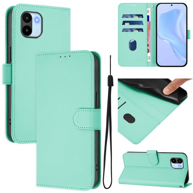 Skin Feel Solid Color Leather Phone Case with Lanyard, For Redmi A1 4G Global / A2 4G, For Redmi Note 12 Explorer