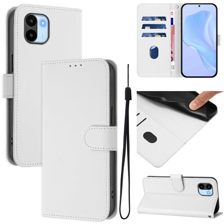 Skin Feel Solid Color Leather Phone Case with Lanyard, For Redmi A1 4G Global / A2 4G, For Redmi Note 12 Explorer