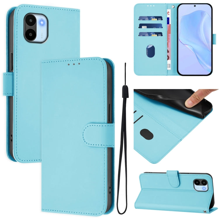 Skin Feel Solid Color Leather Phone Case with Lanyard, For Redmi A1 4G Global / A2 4G, For Redmi Note 12 Explorer