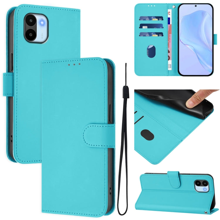 Skin Feel Solid Color Leather Phone Case with Lanyard, For Redmi A1 4G Global / A2 4G, For Redmi Note 12 Explorer