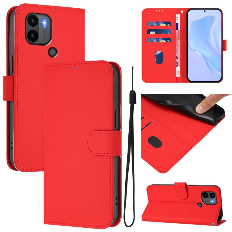 Skin Feel Solid Color Leather Phone Case with Lanyard, For Redmi Note 11 4G Global, For Redmi A1+ 4G / A2+