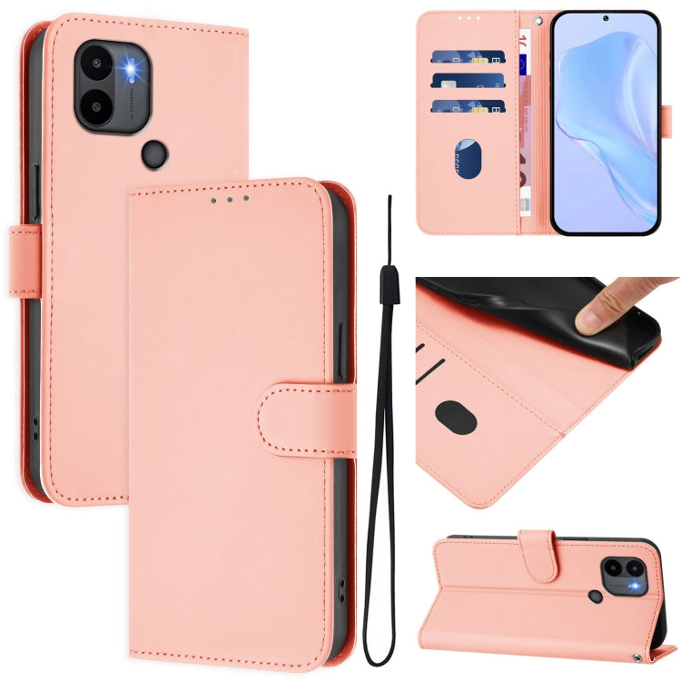 Skin Feel Solid Color Leather Phone Case with Lanyard, For Redmi Note 11 4G Global, For Redmi A1+ 4G / A2+