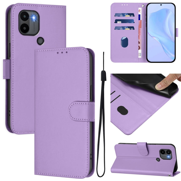 Skin Feel Solid Color Leather Phone Case with Lanyard, For Redmi Note 11 4G Global, For Redmi A1+ 4G / A2+