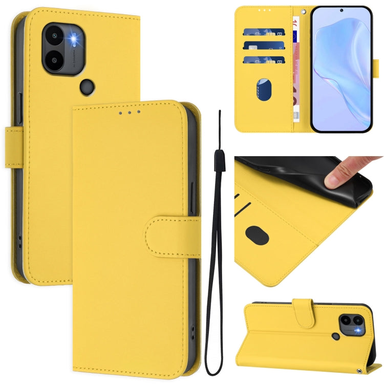Skin Feel Solid Color Leather Phone Case with Lanyard, For Redmi Note 11 4G Global, For Redmi A1+ 4G / A2+