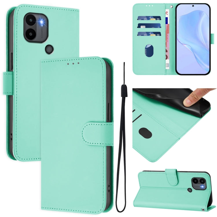 Skin Feel Solid Color Leather Phone Case with Lanyard, For Redmi Note 11 4G Global, For Redmi A1+ 4G / A2+