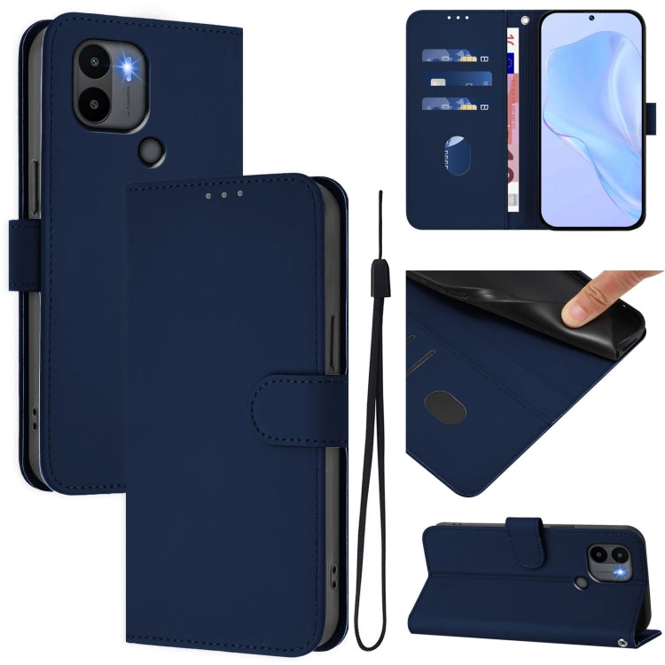 Skin Feel Solid Color Leather Phone Case with Lanyard, For Redmi Note 11 4G Global, For Redmi A1+ 4G / A2+
