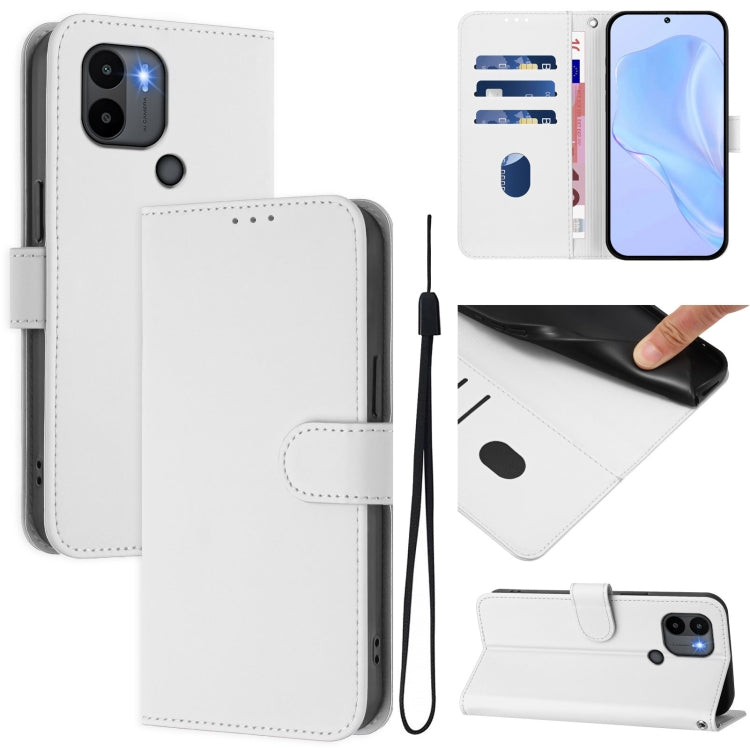 Skin Feel Solid Color Leather Phone Case with Lanyard, For Redmi Note 11 4G Global, For Redmi A1+ 4G / A2+