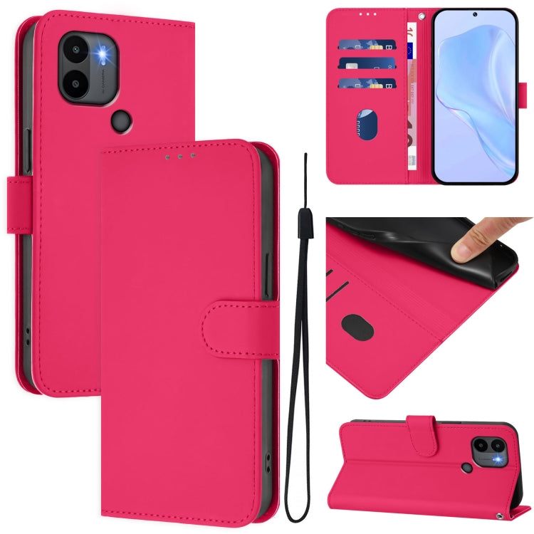Skin Feel Solid Color Leather Phone Case with Lanyard, For Redmi Note 11 4G Global, For Redmi A1+ 4G / A2+