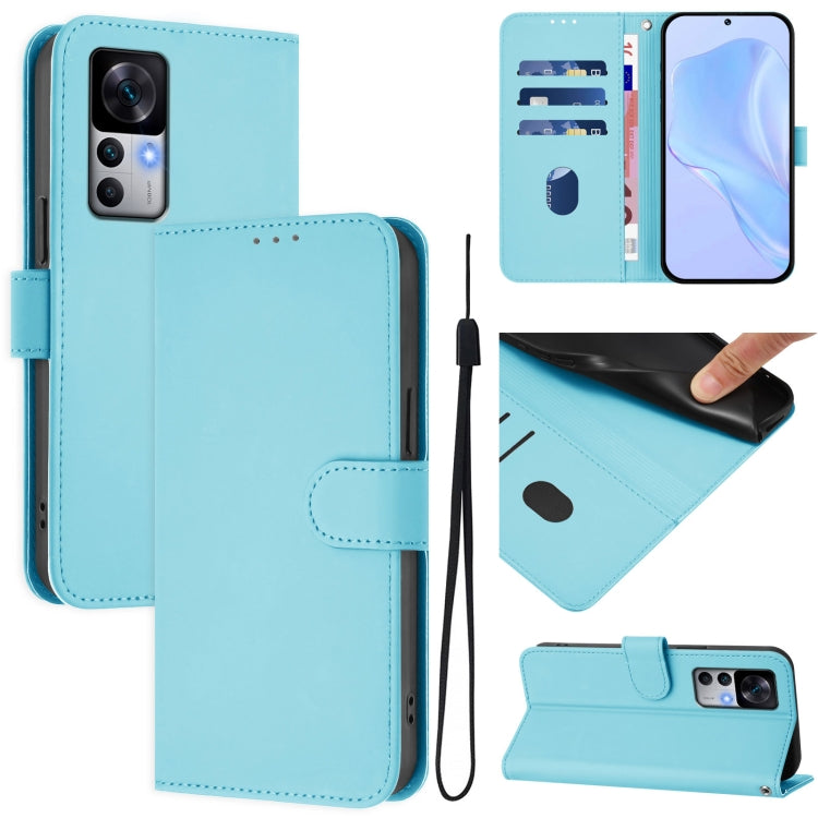 Skin Feel Solid Color Leather Phone Case with Lanyard, For Redmi K50 Ultra, For Redmi Note 10 4G / Note 10S 4G