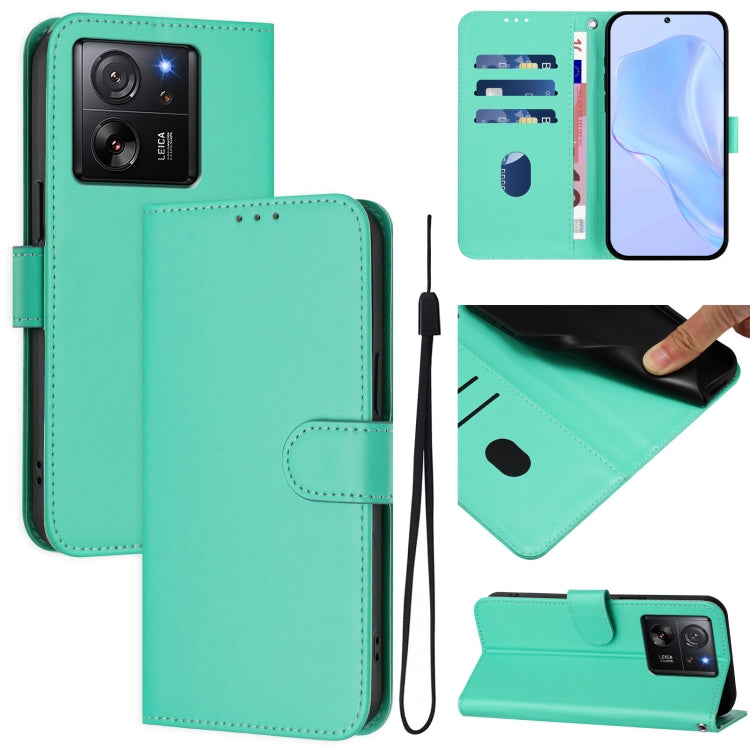 Skin Feel Solid Color Leather Phone Case with Lanyard, For Redmi Note 13 5G Global, For Redmi K60 Ultra