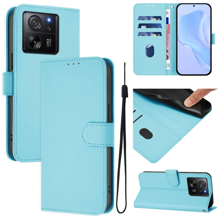 Skin Feel Solid Color Leather Phone Case with Lanyard, For Redmi Note 13 5G Global, For Redmi K60 Ultra