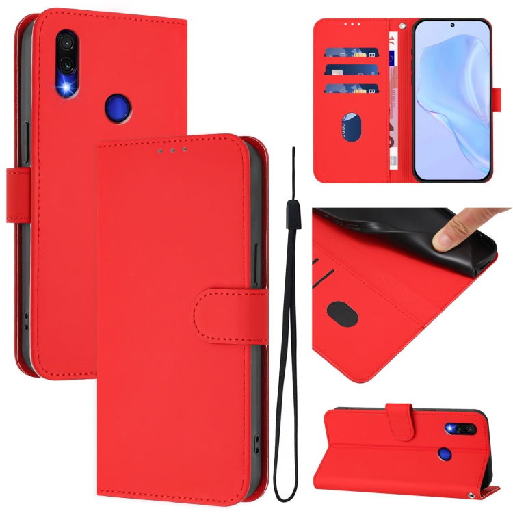 Skin Feel Solid Color Leather Phone Case with Lanyard, For Redmi Note 8 Pro, For Redmi Note 7 / 7 Pro / 7S
