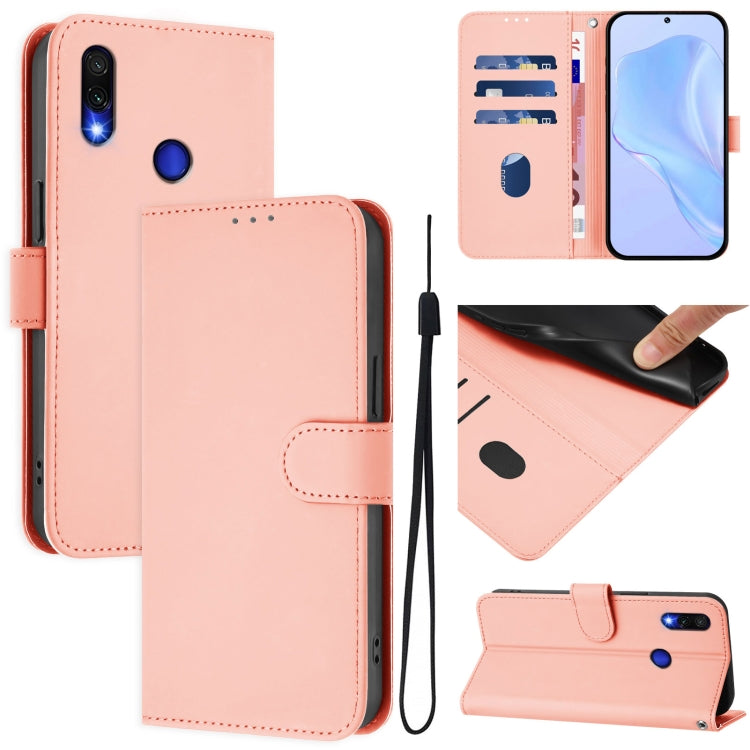 Skin Feel Solid Color Leather Phone Case with Lanyard, For Redmi Note 8 Pro, For Redmi Note 7 / 7 Pro / 7S
