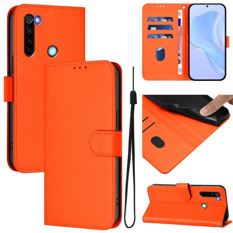 Skin Feel Solid Color Leather Phone Case with Lanyard, For Redmi Note 9 4G Global / 10X 4G, For Redmi Note 8